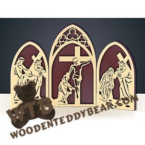 Three Part Easter Plaque | Fretwork Scroll Saw Pattern | Wooden Teddy Bear