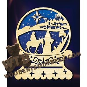 Snow Globe - Road to Bethlehem | Fretwork Scroll Saw Pattern | Wooden Teddy Bear