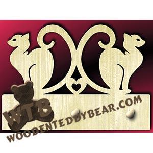 Key Hanger - Cats | Fretwork Scroll Saw Pattern | Wooden Teddy Bear