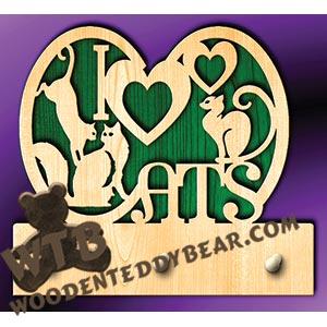 Key Hanger - Cats #2 | Fretwork Scroll Saw Pattern | Wooden Teddy Bear