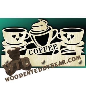 Key Hanger - Coffee | Fretwork Scroll Saw Pattern | Wooden Teddy Bear