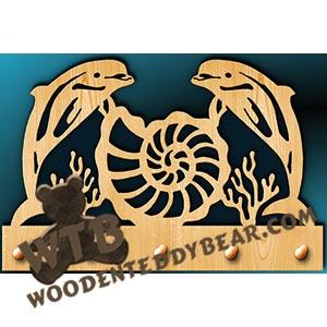 Key Hanger - Dolphins | Fretwork Scroll Saw Pattern | Wooden Teddy Bear