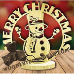 Freestanding Word Plaque - Snowman | Fretwork Scroll Saw Pattern | Wooden Teddy Bear