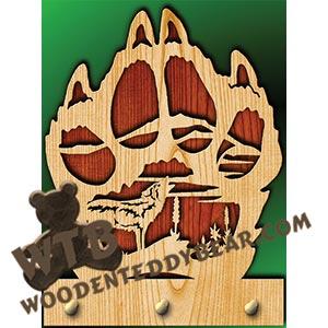 Key Hanger - Wolf Paw | Fretwork Scroll Saw Pattern | Wooden Teddy Bear