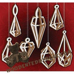 Slotted Diamond-Shaped Ornaments #1 | Fretwork Scroll Saw Pattern | Wooden Teddy Bear