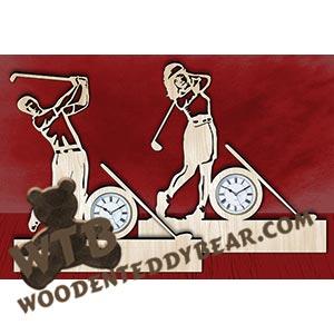 Golfer Clocks | Fretwork Scroll Saw Pattern | Wooden Teddy Bear