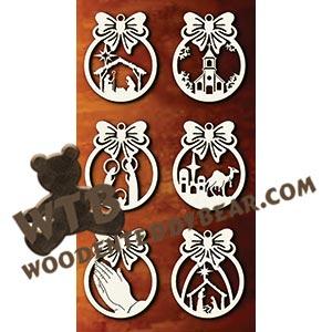 Bow Ornaments #3 | Fretwork Scroll Saw Pattern | Wooden Teddy Bear