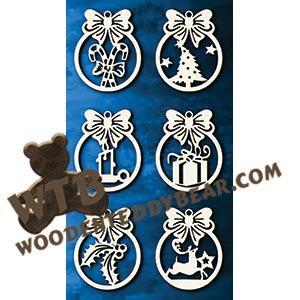 Bow Ornaments #6 | Fretwork Scroll Saw Pattern | Wooden Teddy Bear