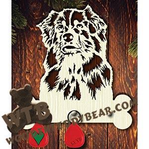 Dog Key Hanger - Australian Shepherd | Fretwork Scroll Saw Pattern | Wooden Teddy Bear