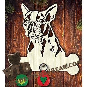 Dog Key Hanger - Boston Terrier | Fretwork Scroll Saw Pattern | Wooden Teddy Bear