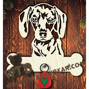 Dog Key Hanger - Dachshund Pup | Fretwork Scroll Saw Pattern | Wooden Teddy Bear