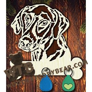 Dog Key Hanger - Doberman (uncropped) | Fretwork Scroll Saw Pattern | Wooden Teddy Bear