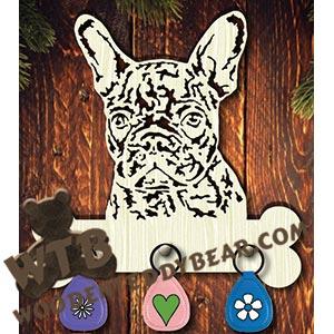 Dog Key Hanger - French Bulldog | Fretwork Scroll Saw Pattern | Wooden Teddy Bear