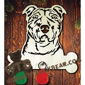 Dog Key Hanger - Pit Bull | Fretwork Scroll Saw Pattern | Wooden Teddy Bear