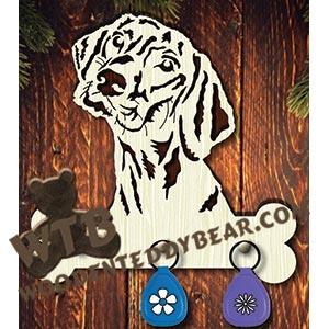 Dog Key Hanger - Weimaraner | Fretwork Scroll Saw Pattern | Wooden Teddy Bear