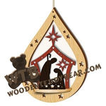 Teardrop Hanger - Nativity | Fretwork Scroll Saw Pattern | Wooden Teddy Bear