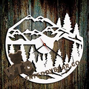 Nature Scene Clock | Fretwork Scroll Saw Pattern | Wooden Teddy Bear