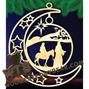 Crescent Moon Plaque - Road to Bethlehem | Fretwork Scroll Saw Pattern | Wooden Teddy Bear