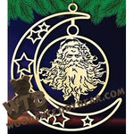 Crescent Moon Plaque - Santa #2 | Fretwork Scroll Saw Pattern | Wooden Teddy Bear