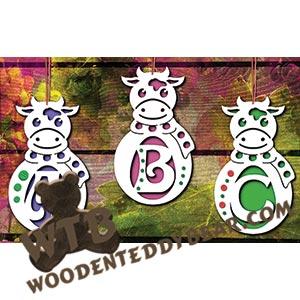 Cow Letter Ornaments | Fretwork Scroll Saw Pattern | Wooden Teddy Bear