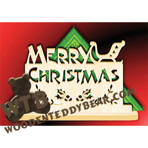 Merry Christmas Napkin Holder | Fretwork Scroll Saw Pattern | Wooden Teddy Bear