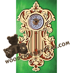 Layered Vintage Clock | Fretwork Scroll Saw Pattern | Wooden Teddy Bear