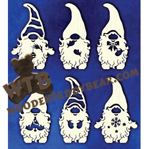 Christmas Gnome Ornaments | Fretwork Scroll Saw Pattern | Wooden Teddy Bear