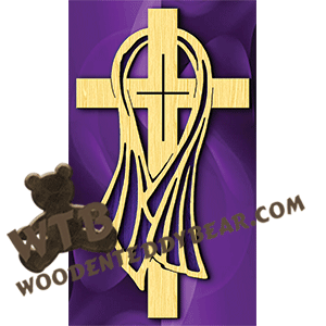 Cross With Cloth #2 | Fretwork Scroll Saw Pattern | Wooden Teddy Bear