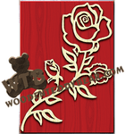 Three Roses On A Stem | Fretwork Scroll Saw Pattern | Wooden Teddy Bear