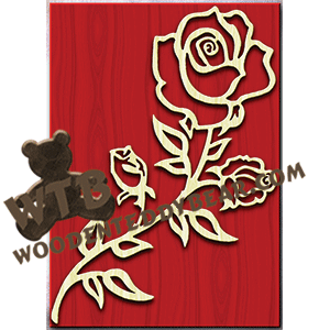 Three Roses On A Stem | Fretwork Scroll Saw Pattern | Wooden Teddy Bear