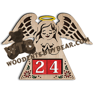 Christmas Advent - Angel | Fretwork Scroll Saw Pattern | Wooden Teddy Bear