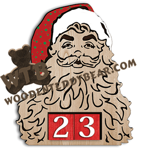 Christmas Advent - Santa | Fretwork Scroll Saw Pattern | Wooden Teddy Bear