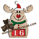 Christmas Advent - Smiling | Fretwork Scroll Saw Pattern | Wooden Teddy Bear