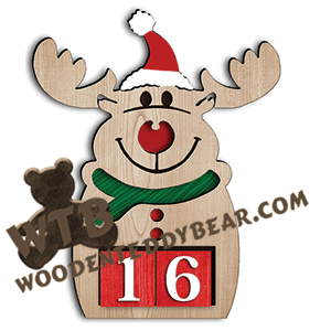 Christmas Advent - Smiling | Fretwork Scroll Saw Pattern | Wooden Teddy Bear