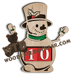 Christmas Advent - Snowman | Fretwork Scroll Saw Pattern | Wooden Teddy Bear