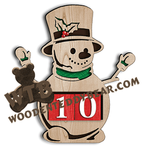 Christmas Advent - Snowman | Fretwork Scroll Saw Pattern | Wooden Teddy Bear