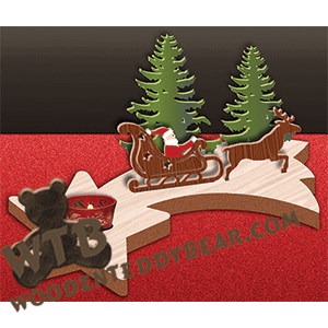 Santa Sleigh Tea Light Stand | Fretwork Scroll Saw Pattern | Wooden Teddy Bear