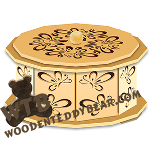 Butterflies Octagon Box | Fretwork Scroll Saw Pattern | Wooden Teddy Bear