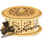 Roses Octogon Box | Fretwork Scroll Saw Pattern | Wooden Teddy Bear