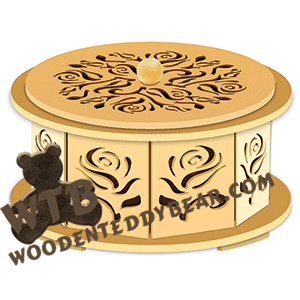 Roses Octogon Box | Fretwork Scroll Saw Pattern | Wooden Teddy Bear