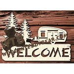 Camping Welcome | Fretwork Scroll Saw Pattern | Wooden Teddy Bear