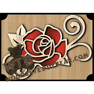 Rose & Swirls | Fretwork Scroll Saw Pattern | Wooden Teddy Bear