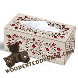 Hearts & Leaves Tissue Box | Fretwork Scroll Saw Pattern | Wooden Teddy Bear