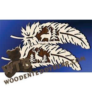 Feather - Deer | Fretwork Scroll Saw Pattern | Wooden Teddy Bear