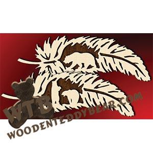 Feather - Bear | Fretwork Scroll Saw Pattern | Wooden Teddy Bear