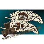 Feather - Fishing | Fretwork Scroll Saw Pattern | Wooden Teddy Bear