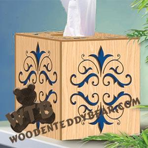 Cube Tissue Box - Decorative | Fretwork Scroll Saw Pattern | Wooden Teddy Bear