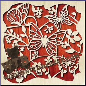 Butterflies & Flowers | Fretwork Scroll Saw Pattern | Wooden Teddy Bear