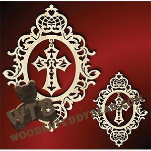 Cross in Oval Frame #3 | Fretwork Scroll Saw Pattern | Wooden Teddy Bear