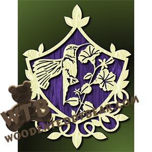 Hummingbird & Morning Glory | Fretwork Scroll Saw Pattern | Wooden Teddy Bear